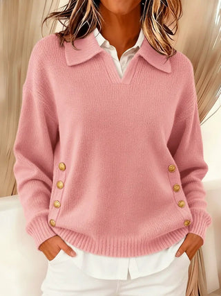Vicenta | Pullover mit Polokragen und Knöpfen