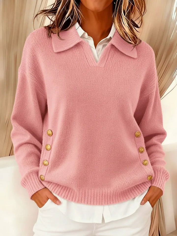 Vicenta | Pullover mit Polokragen und Knöpfen