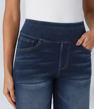 Nancy – Elegant Lace-Trimmed Wide-Leg Jeans