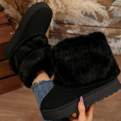 Betty – Fluffy Faux Fur Lined Short Winter Platform Snow Boots