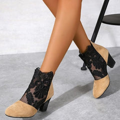 Nancy – Chic Lace Heeled Boots