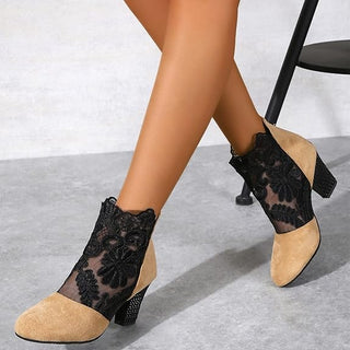 Nancy – Chic Lace Heeled Boots