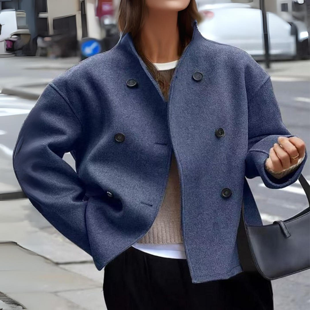Jasmine – Cosy Long Sleeve Stand Collar Coat