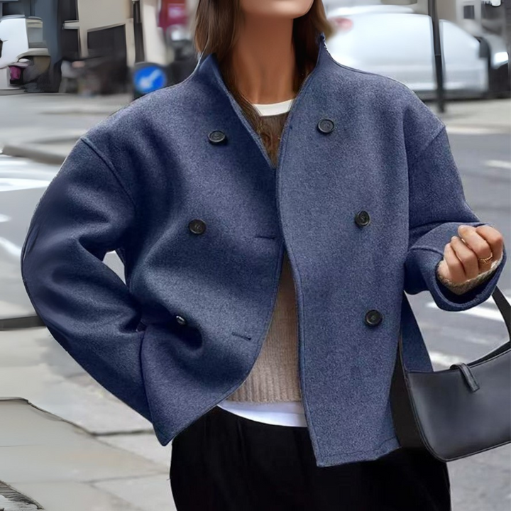 Jasmine – Cosy Long Sleeve Stand Collar Coat