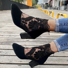 Nancy – Chic Lace Heeled Boots
