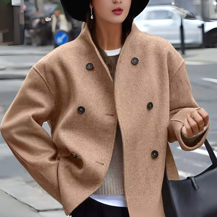 Jasmine – Cosy Long Sleeve Stand Collar Coat