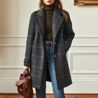 Velvara | Cappotto Elegante a Quadri in Lana