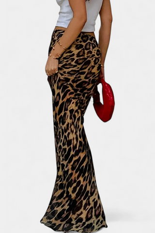 Elena | Maxi úzká sukně s leopardím potiskem