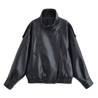 Cynthia – Vintage Lychee Grain Faux Leather Jacket