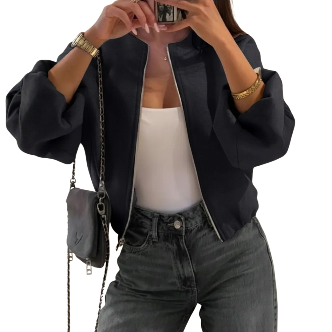 Emma – Casual American Varsity Zipper Jacket