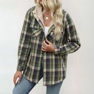 Josie – Casual Long Sleeve Button Front Hooded Coat