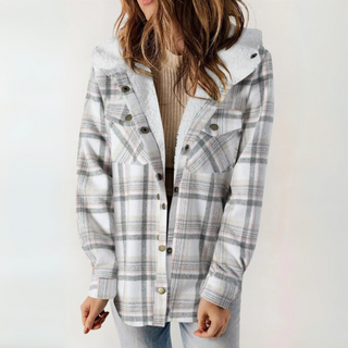 Josie – Casual Long Sleeve Button Front Hooded Coat