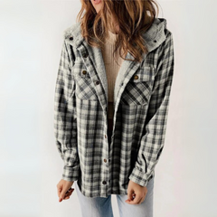 Josie – Casual Long Sleeve Button Front Hooded Coat