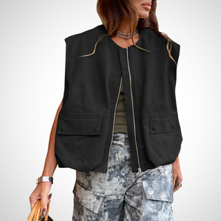 Jean – Casual Sleeveless Loose Zipper Vest