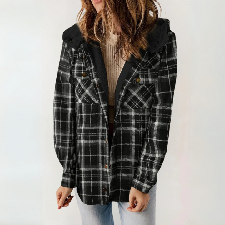 Josie – Casual Long Sleeve Button Front Hooded Coat