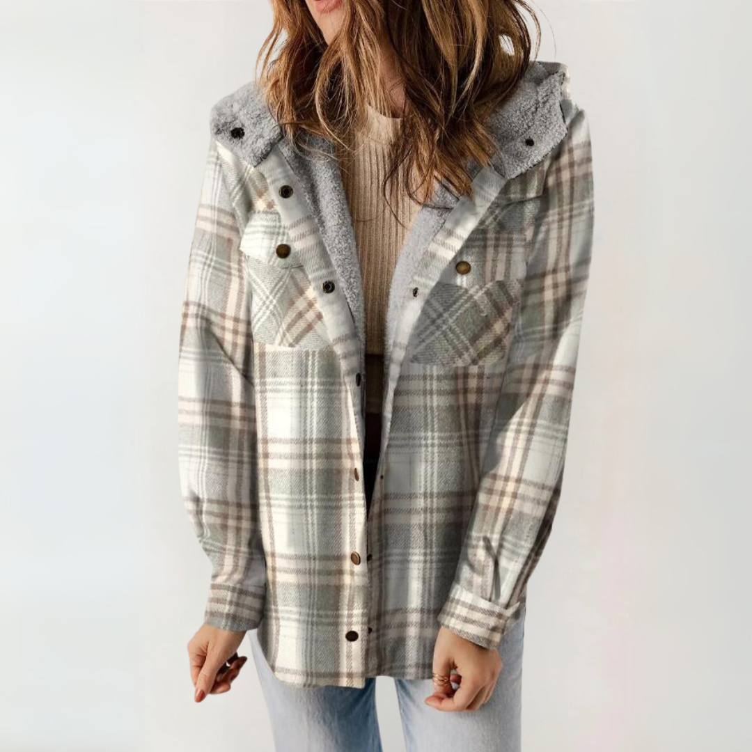 Josie – Casual Long Sleeve Button Front Hooded Coat