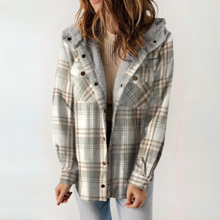 Josie – Casual Long Sleeve Button Front Hooded Coat