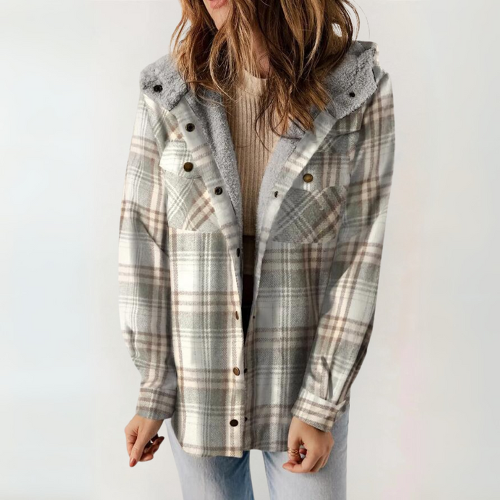 Josie – Casual Long Sleeve Button Front Hooded Coat