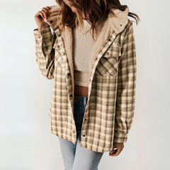 Josie – Casual Long Sleeve Button Front Hooded Coat