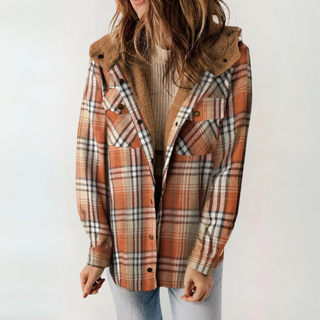 Josie – Casual Long Sleeve Button Front Hooded Coat
