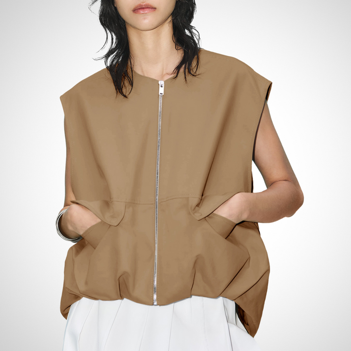Jean – Casual Sleeveless Loose Zipper Vest
