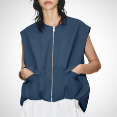 Jean – Casual Sleeveless Loose Zipper Vest