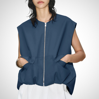 Jean – Casual Sleeveless Loose Zipper Vest