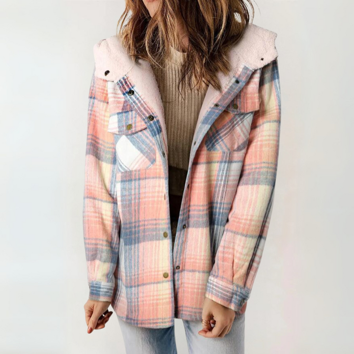 Josie – Casual Long Sleeve Button Front Hooded Coat