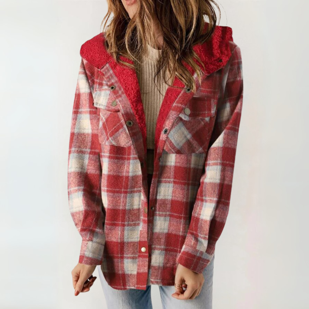 Josie – Casual Long Sleeve Button Front Hooded Coat