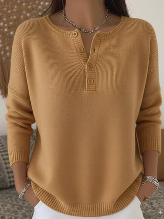 Helena | Strickpullover mit Henley-Knöpfen