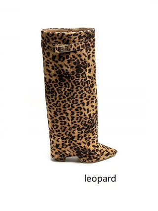 Cheryl – Leopard Suede Boots