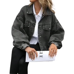 Hazel – Relaxed Cropped Denim Jacket