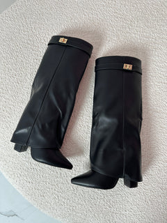 Serena – Black Leather Boots