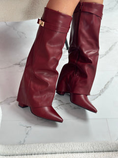 Eloise – Burgundy Leather Boots
