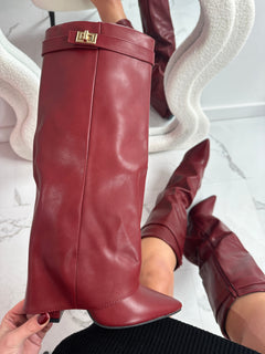 Eloise – Burgundy Leather Boots