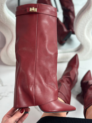 Eloise – Burgundy Leather Boots