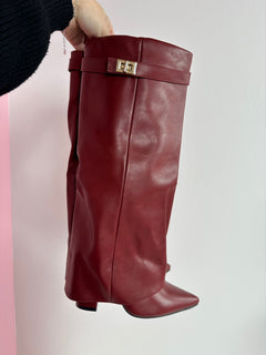 Eloise – Burgundy Leather Boots