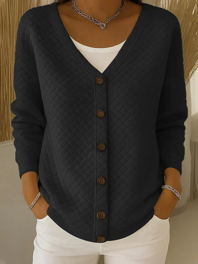 Leonor | Strickjacke mit Steppdesign und Knöpfen
