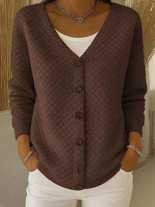 Leonor | Strickjacke mit Steppdesign und Knöpfen