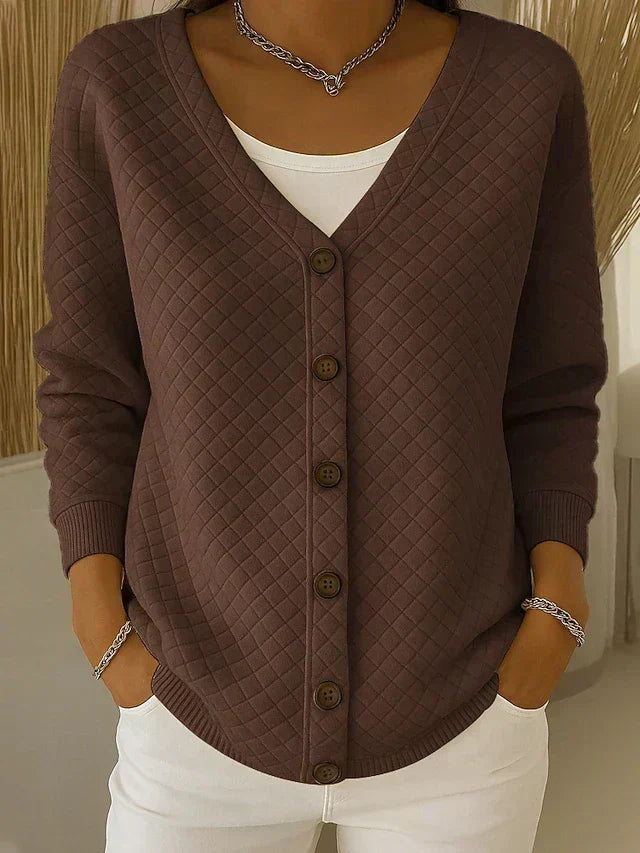Leonor | Strickjacke mit Steppdesign und Knöpfen