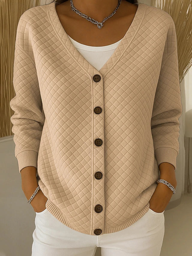 Leonor | Strickjacke mit Steppdesign und Knöpfen