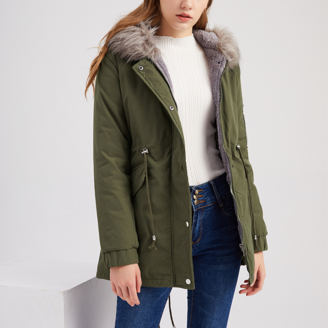 Marina – Warm Velvet-Trimmed Parka