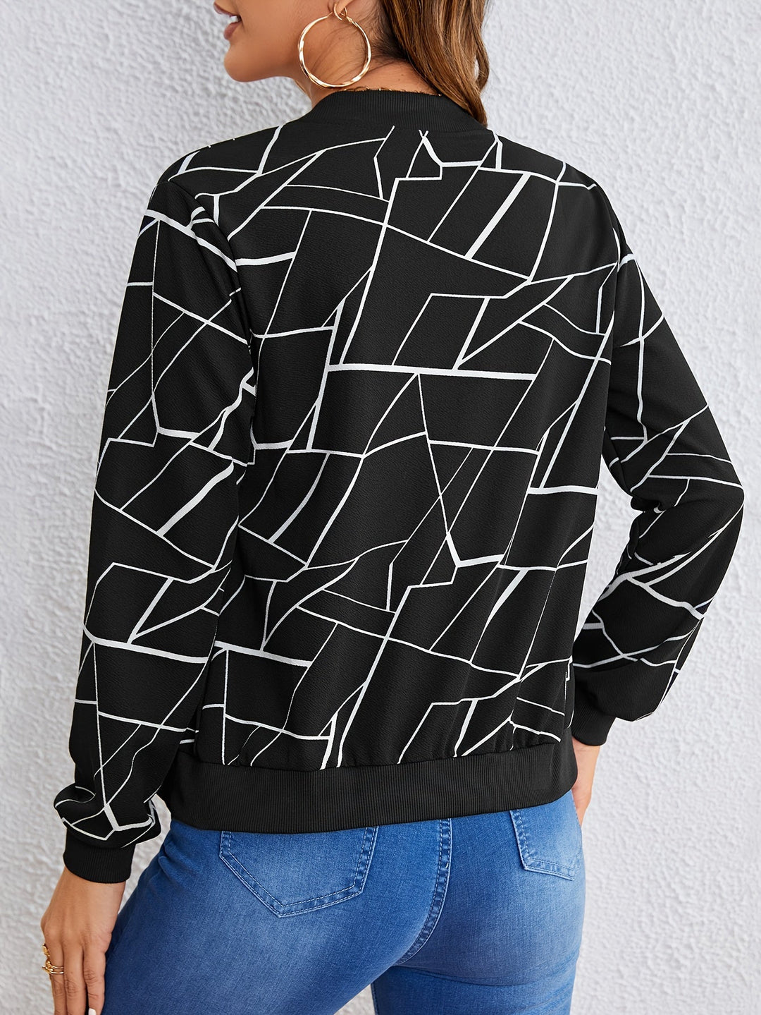 Nancy – Artistic Pattern Zip-Up Jacket