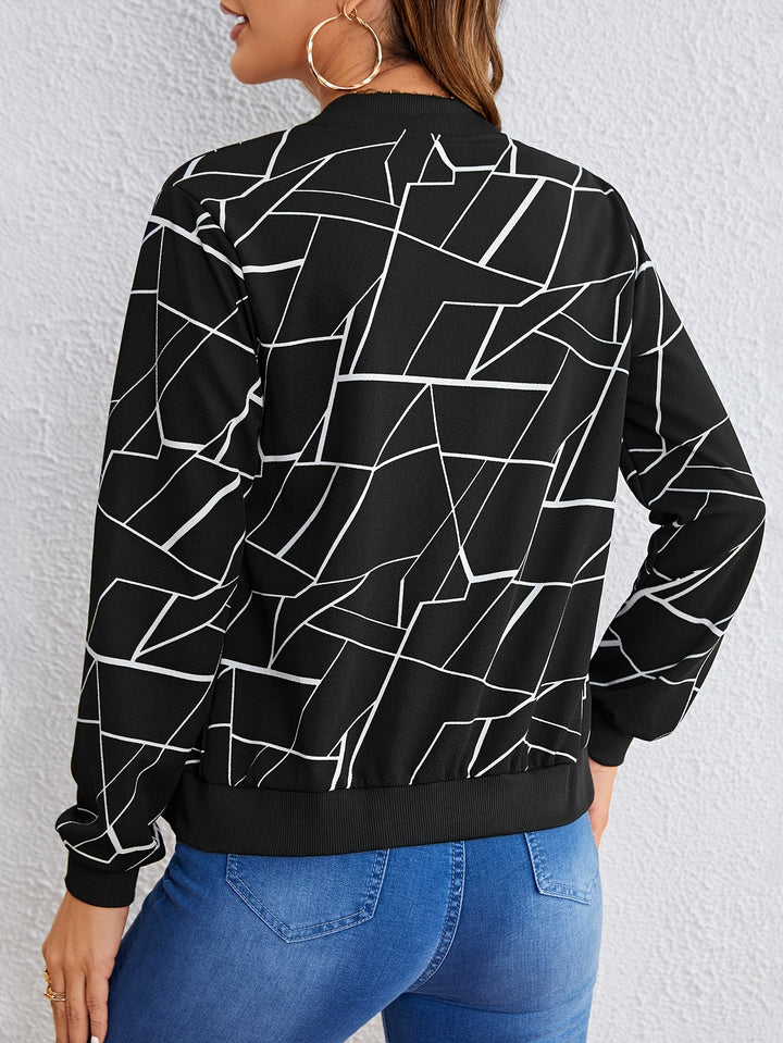 Nancy – Artistic Pattern Zip-Up Jacket