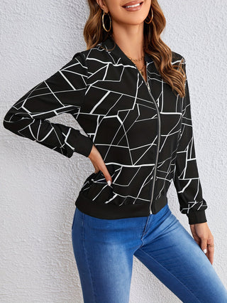 Nancy – Artistic Pattern Zip-Up Jacket