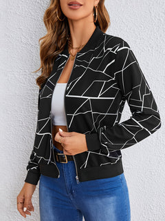 Nancy – Artistic Pattern Zip-Up Jacket
