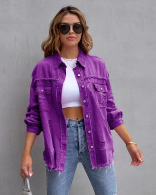 Sheena – Relaxed Drop Shoulder Collared Jacket