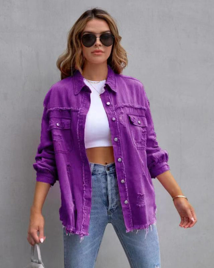 Sheena – Relaxed Drop Shoulder Collared Jacket
