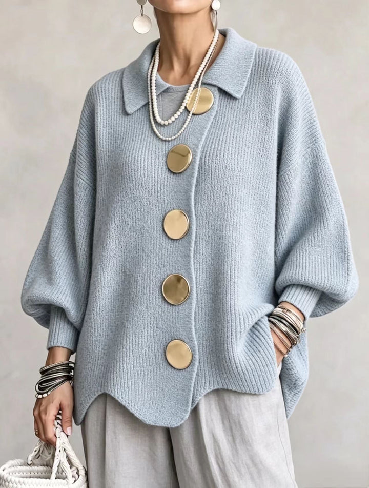 Victoire | Oversize-Cardigan mit großen goldenen Knöpfen