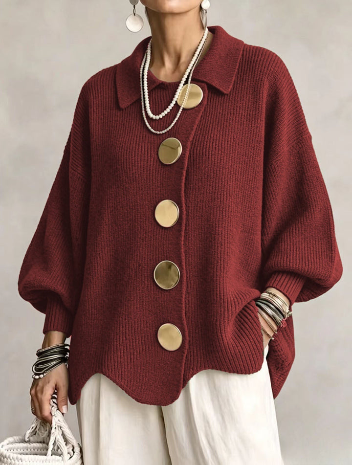 Victoire | Oversize-Cardigan mit großen goldenen Knöpfen